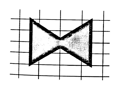 Bow-tie shape on a square grid